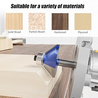 45 Degree Chamfer Router Bit 1/4 Inch Shank for Woodworking Edge Beveling