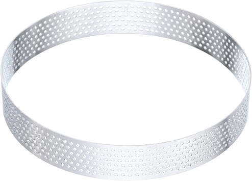 uxcell Stainless Steel Tart Rings 4.7" Perforated Metal Circle Baking Dessert Mousse Round Cake Ring Non-Stick Home Kitchen Food Cheese Making Tools