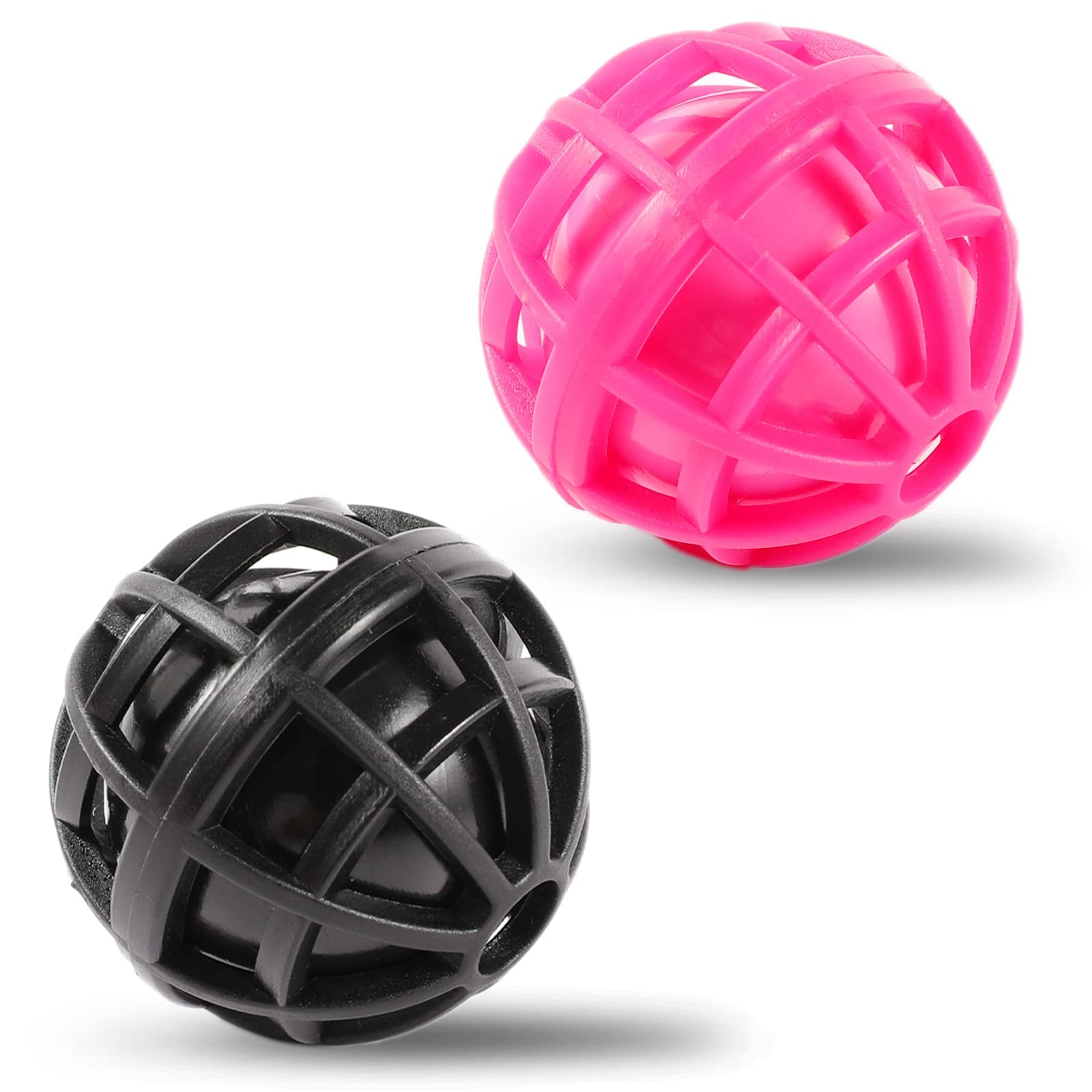 Purse Cleaning Ball, 2pcs Purse Ball Cleaner Keep your Bags Clean, Reusable Mini Cleaning Balls Sticky Inside Ball Picks up Dust, Dirt and Crumbs in Purse Cosmetic Bag Backpack Handbag(Black And Pink)