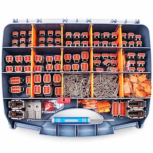 JRready ST6332-01 Deutsch DTM Connector Kit, 2 3 4 6 8 12 Pin Connector, Size 20 Solid Contact 20-22AWG, Seal Plugs, Removal Tool, Waterproof Automotive Electrical Connectors, 542PCS.