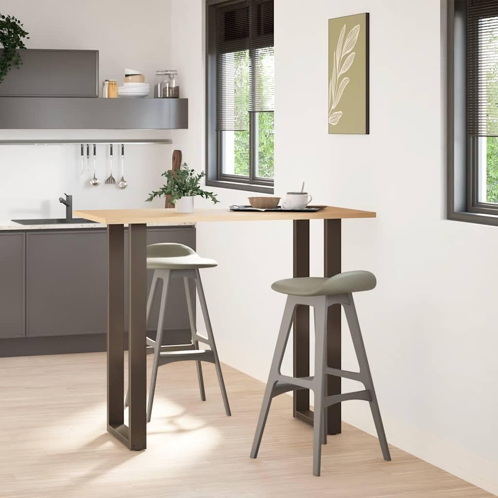 Nogi do stołu barowego w kształcie litery U, 2 szt. stal naturalna 50 x (110 – 111) cm, stalowy stelaż stołu barowego dla stabilnej konstrukcji stołu