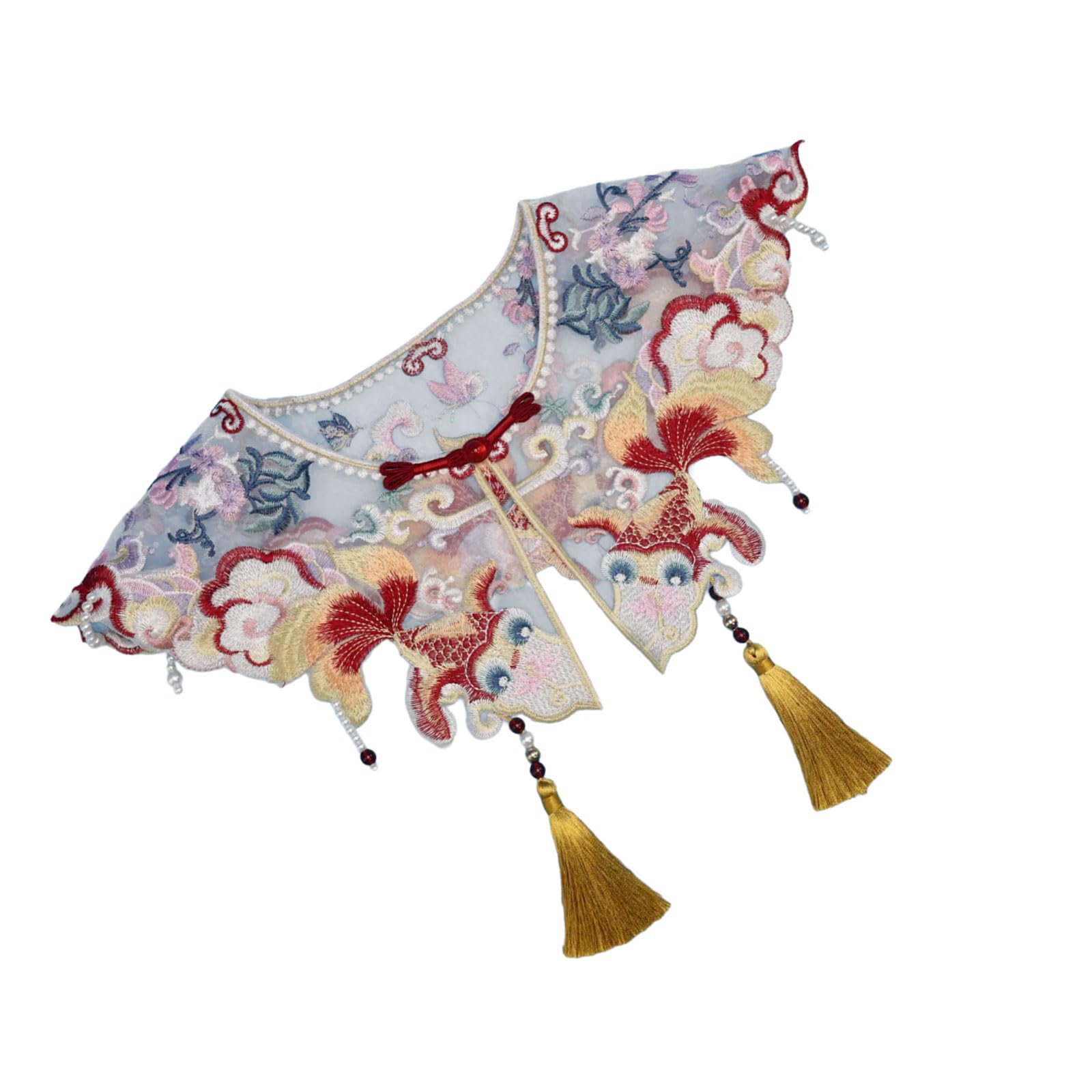 Accessoire de costume traditionnel chinois enfant : châle capelet brodé vintage