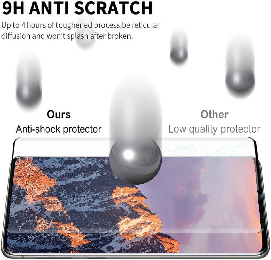 Galaxy S20 Ultra Screen Protector, 9H Tempered Glass Include a Camera Lens Protector,Ultrasonic Fingerprint Compatible,3D Curved, HD Clear for Samsung S20 Ultra 5G Glass Screen Protector