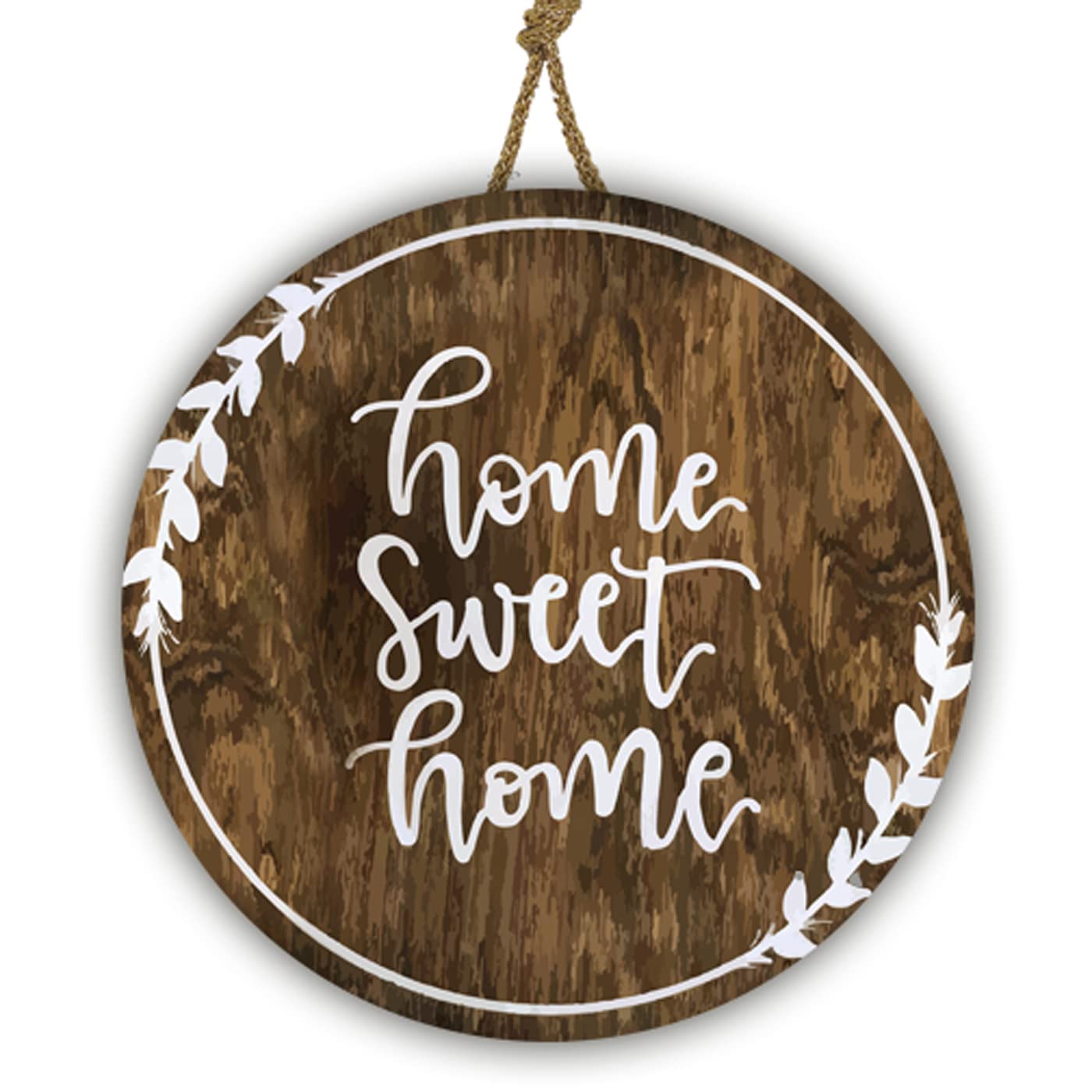 PNF Poster N Frames Home Sweet Home Quoted Wooden Wall Door Hanging - Living Room House Sign Board - Best Gifting Option (11x11 Inch, Brown)-6009-1