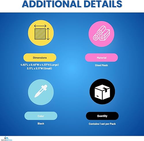 Miniatura 8 de 1InTheOffice Mesh Collection - Bandeja organizadora de cajones de escritorio, 3 compartimentos, apilable, negro mate (paquete de 2)