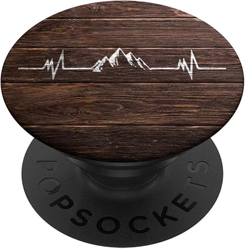Regalo de senderismo de madera con diseño de corazón, para escalada de montaña, PopSockets, agarre y soporte para teléfonos y tabletas