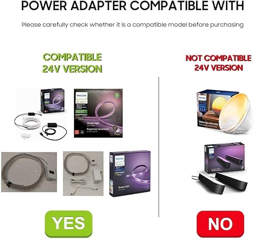 Miniatura 3 de KFD Adaptador de CA de 24 V para Philips Hue Lightstrip Plus 2.0 HUE20 800276 800268 555334 HUESTRIPMK2 71901 71902A 71903 S020CM2400083