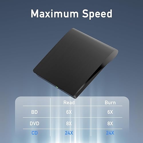 Miniatura 2 de Unidades Bluray externas, portátil 3D externa Blueray/DVD para PC, compatible con disco 50G R/W USB 3.0 Tipo-C Blu Ray Burner para portátil
