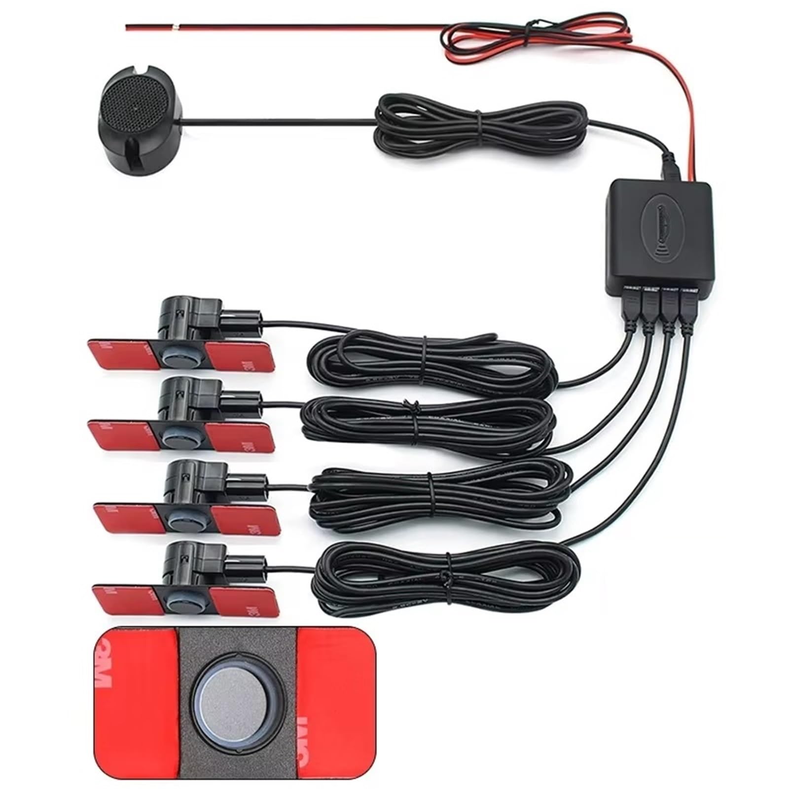 Kit Sensori Parcheggio Per Auto Radar Retromarcia Allarme Sonoro Indicatore Sonda 4 Sensori Cicalino 16.5mm Monitor Per Angoli Ciechi Per Auto Sensore Retromarcia(Sliver)
