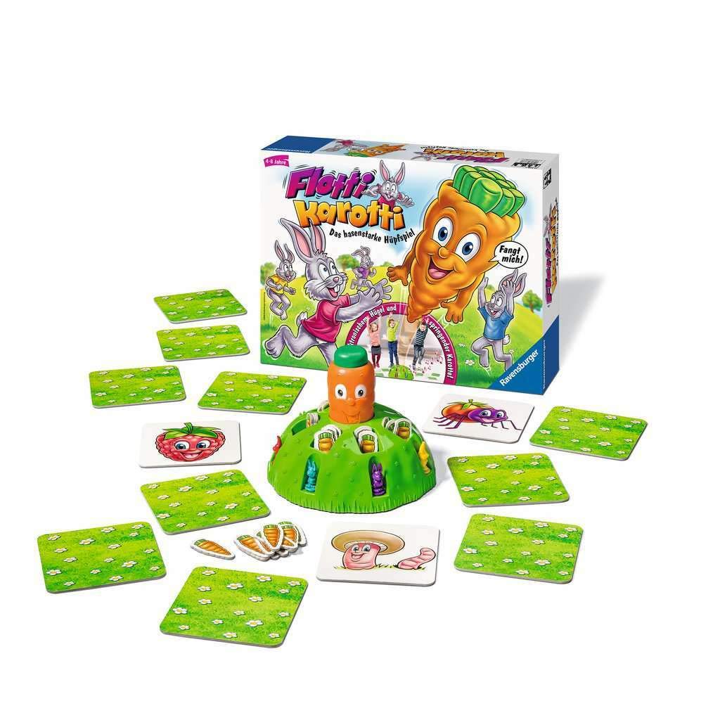 Ravensburger 21200 - Flotti Karotti, Bewegungsspiel für Kinder ab 4 Jahren, Familienspiel für Kinder und Erwachsene, Reaktionsspiel für 1-6 Spieler