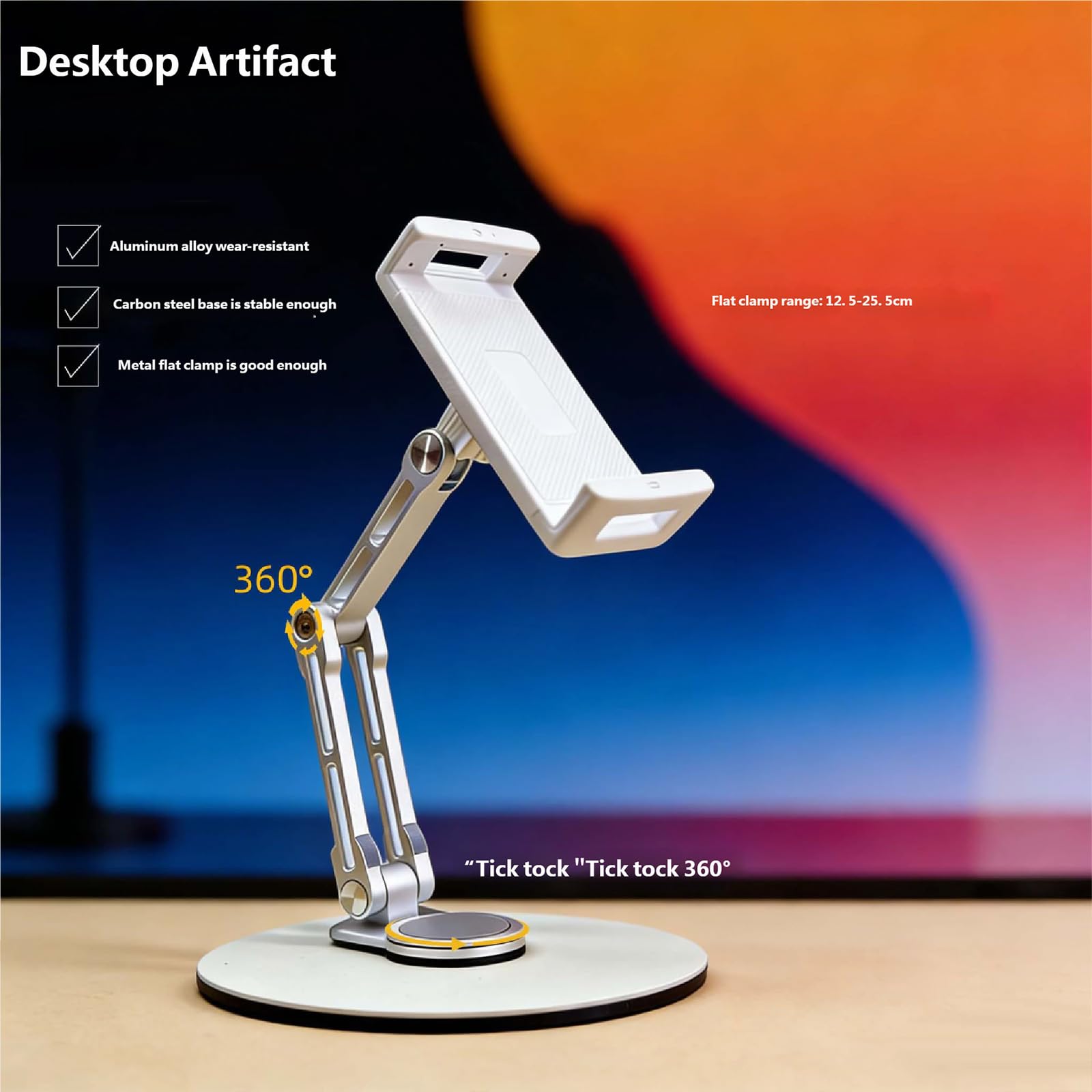 Supporto per tablet Supporto da scrivania regolabile per tablet pieghevole girevole a 360 gradi Staffa da tavolo per telefono Supporto per notebook regolabile ergonomico