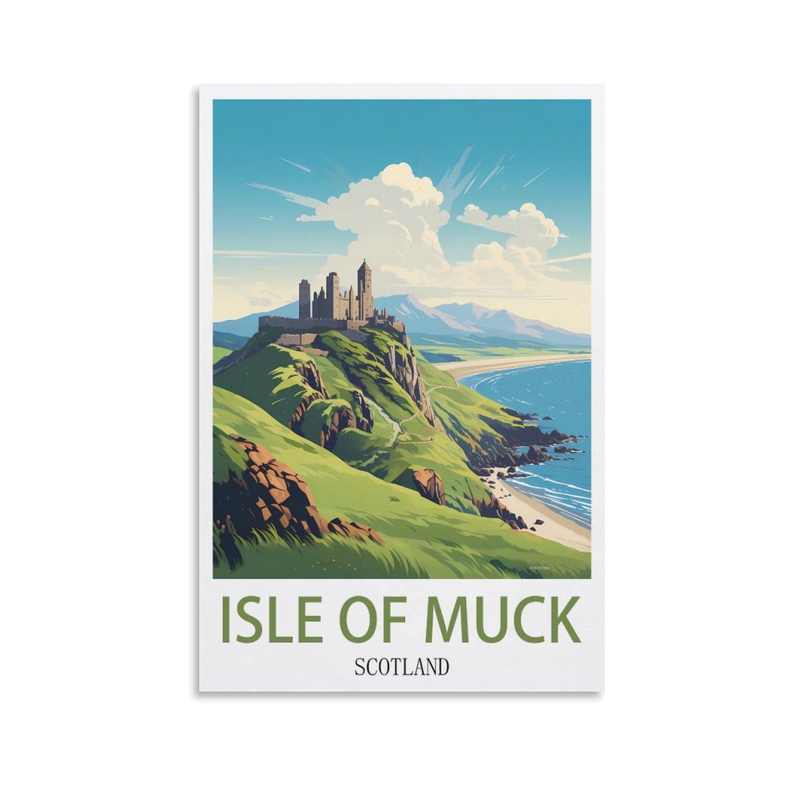 Vintage Metal Tin Signs Isle of Muck Scotlands Metal Wall Art Bar Sign for Kitchen Pubs Coffee Metal Wall Decoration 15x30cm