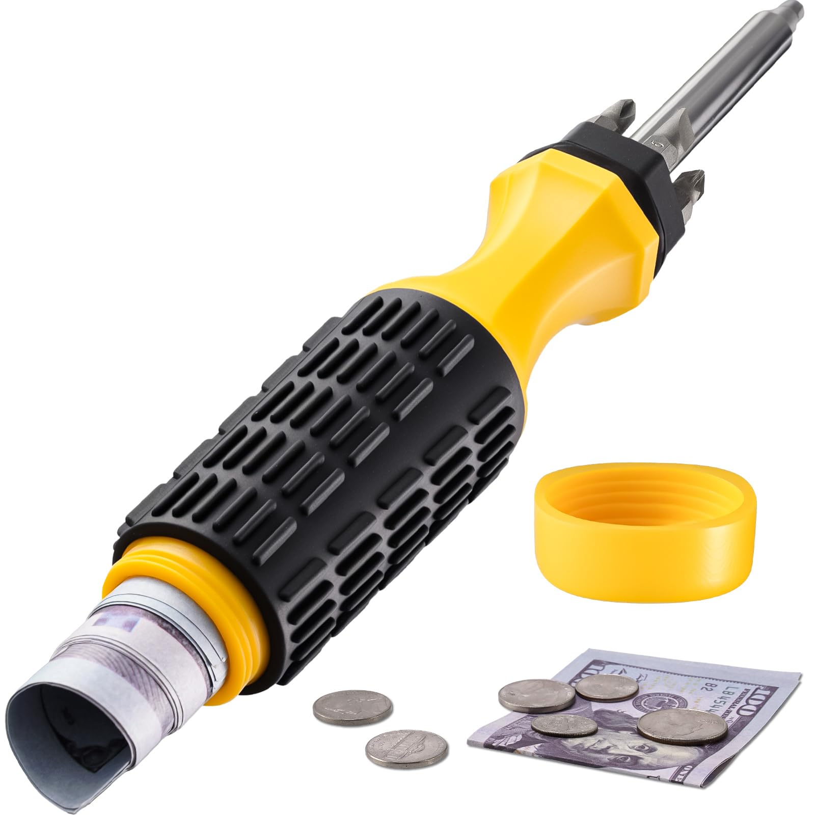 NiHome Screwdriver Diversion Safe, Hidden Storage Container for Cash, Steel Construction with Discreet Hollow Interior & Twist-Off Handle, Realistic Portable Secret Safe for Home and Travel Security-image-39