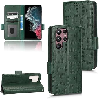 Case for Samsung SM-S908B/DS Galaxy S22 Ultra 5G / SM-S908E/DS SM-S908N SM-S908W Leather Flip Stand Case Cover,Case for Samsung Galaxy S22 Ultra Case Cover Green