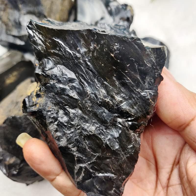 Image of Brown Obsidian Crystal Raw for Meditation & Reiki (200 Gm) | Natural Gemstone for Protection & Grounding | Decorative Crystal Showpieces for Vastu Home Decor & Office Desk Decoration (2-4 Pcs)