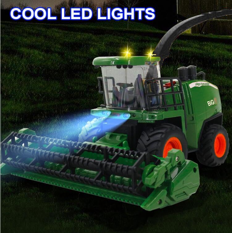 Miniatura 4 de Juguete tractor de control remoto  Camión RC para niños con función de pulverizaciónluz LEDsonido realista, 2 baterías recargables, vehículos de