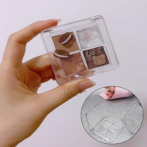 Miniatura 4 de Paleta vacía de lápiz labial con 4 rejillas de sombra de ojos, paleta de maquillaje vacía con bandejas de aluminio y cintas de doble cara para