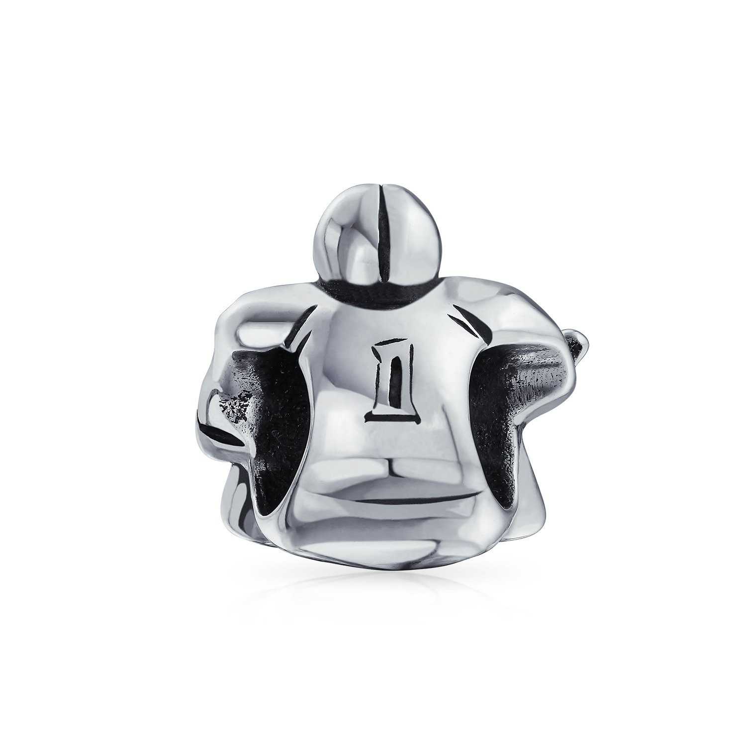 Bling Jewelry Ice Goalie Sports Team Hockey Player Charme Bead Für Frauen Teen Oxidiert .925 Sterling Silber Passt Europäisches Armband