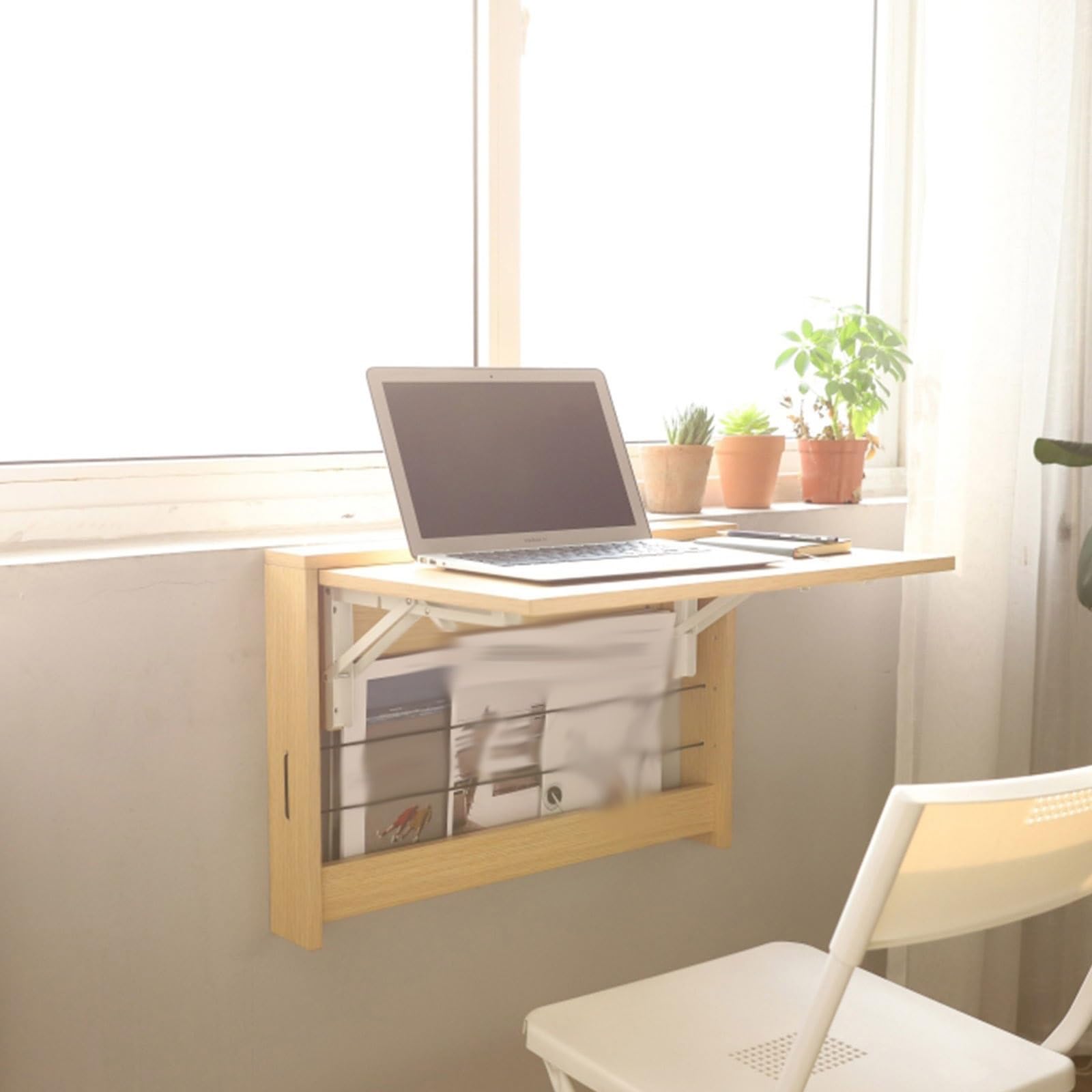 Table pliante pour ordinateur portable fixe au mur pour gagner de l'espace