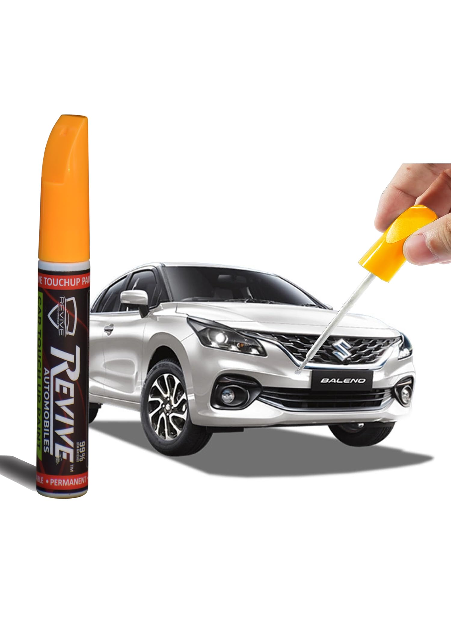 Suzuki Baleno colors Revive touchup paint pen, factory Quality & matched 2K paint (Arctic White (ZHJ))