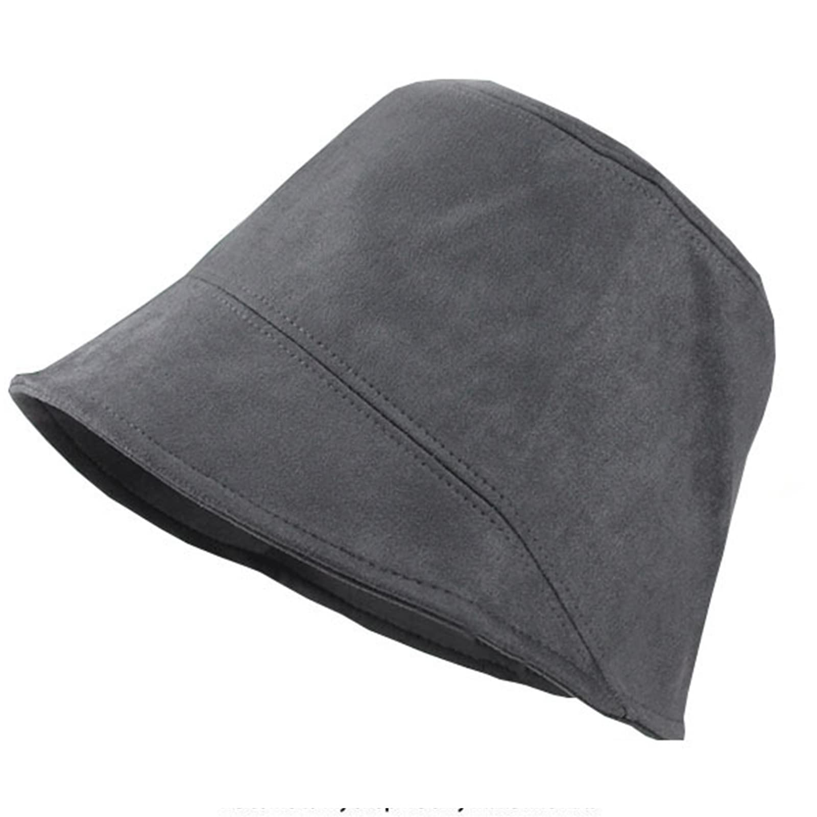 Alloneslife Women's Gray Bucket Hat,Fisherman Hat,Fisherman Solid Color Basin Casual Bucket Hat Autumn Winter Must Have Item For Girl(Gray)