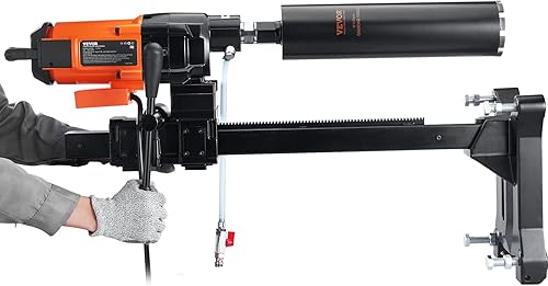 Miniatura 9 de VEVOR Perforadora de núcleo de diamante, 10 pulgadas de núcleo de hormigón húmedo con ruedas de soporte, velocidad de 750 RPM y rosca de 1-14