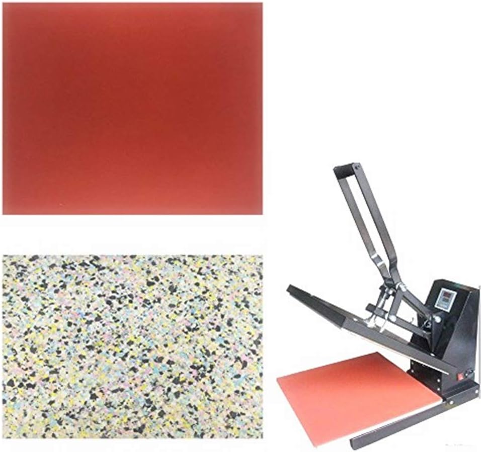 Sarira C High Temperature Resistant Red Heat Press Foam Pad & Multicolor Heat Press Sponge Cushion Mat,Heat Press Machine Transfer Sheets,Extra Thick,2 Pack