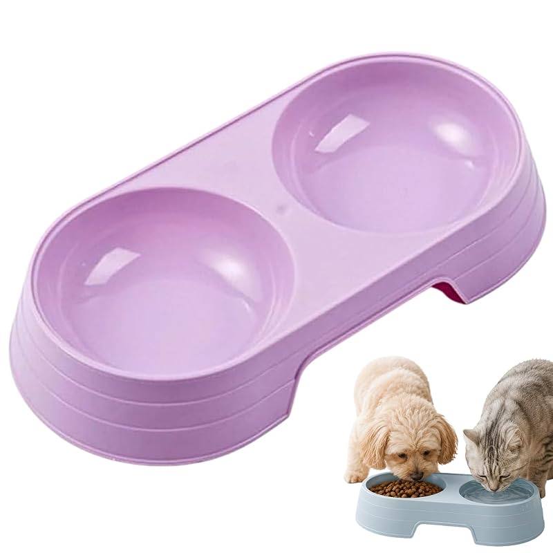 Pote Duplo para Gatos e Cães Pequenos em Plástico, Portátil, Veloshine, Tamanho Pequeno