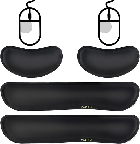 Miniatura 13 de Alfombrilla ergonómica para mouse con reposamuñecas de espuma viscoelástica prémium para teclado y mouse reposamuñecas, para escribir cómodamente y