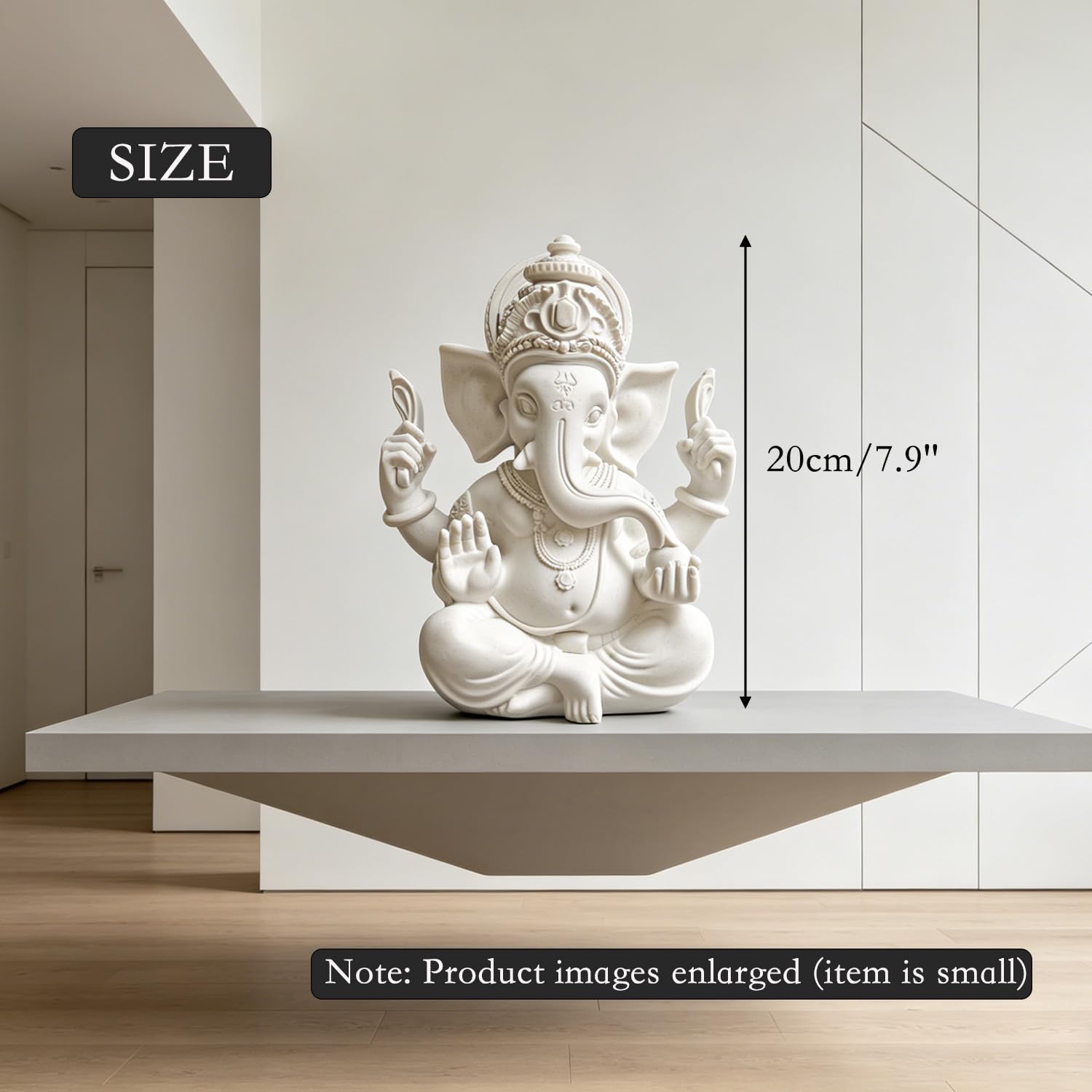 Statue Idolo Indiano,Decorazioni per Ufficio,Figure Decorative, Statuette Decorative Casa, Soggiorno Decorativo Moderno da Appoggiare, Scultura Astratta in Poliresina, Idea Regalo（18cm/Bianco）