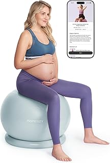 Momcozy BirthEase Maternity Ball Set, Birthing Ball with App Full-Journey Courses, BPA-Free PVC & Anti Burst Exercise Yoga Ball for Maternity, Labor, Physio, Recovery