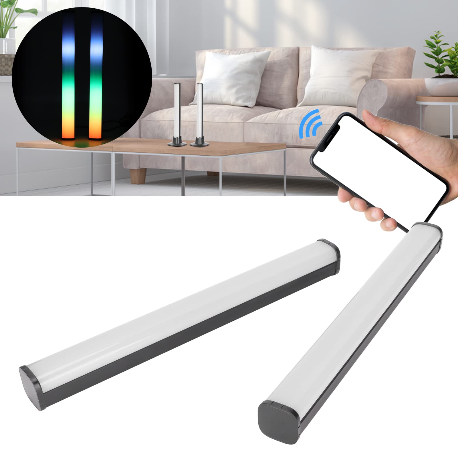 Barra Luminosa a LED Intelligente da 2 Pezzi, Barra Luminosa RGB a 19 modalità LED Intelligente, Controllo App, Barra Luminosa da Gioco con Funzione di Temporizzazione per Soggiorno