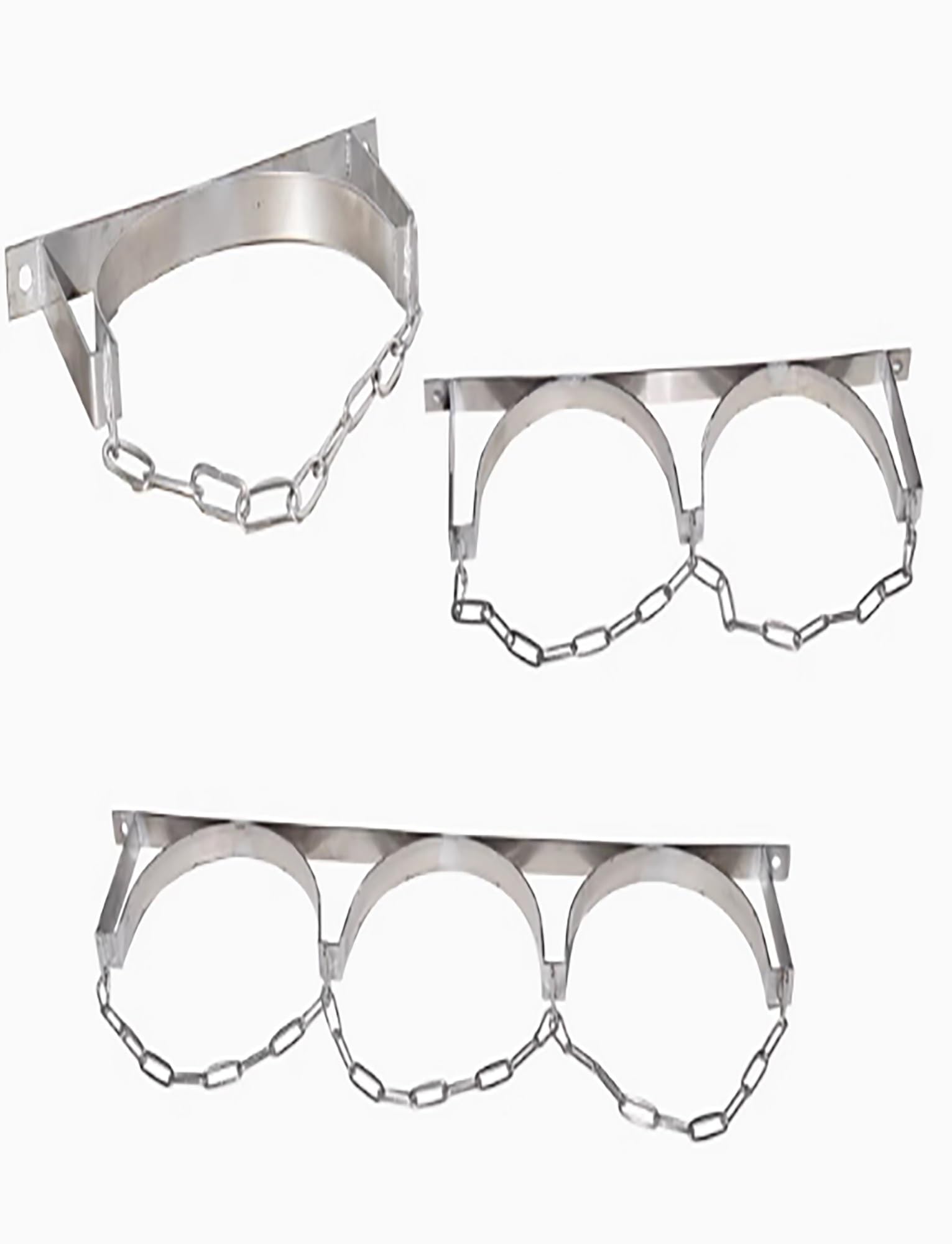 Soporte de Pared para bombona de oxígeno con Cadena de Seguridad, Ligero, para bombona Individual de 40 litros (35 cm/13,8"), solución Duradera para el Almacenamiento de bombonas de oxígeno.