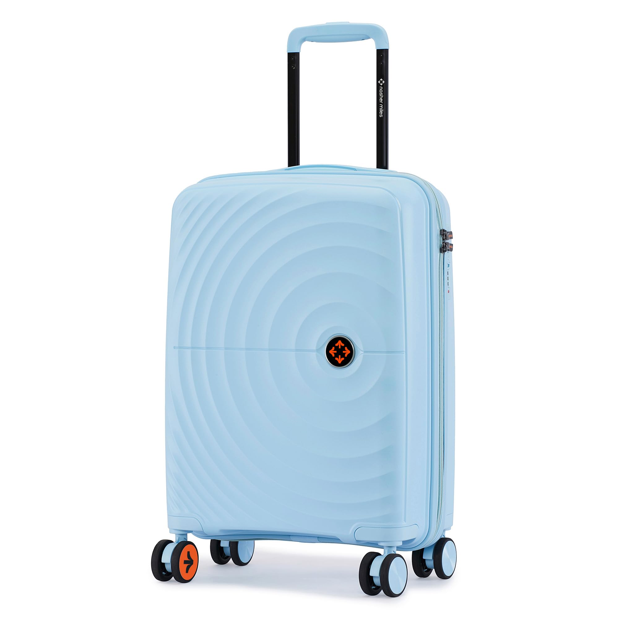 Polypropylene Spinner Seattle Hard-Sided Cabin Luggage 20 inch | 55cm | 8 Wheels Small Trolley Bag for Travel | Suitcase (Light Blue)