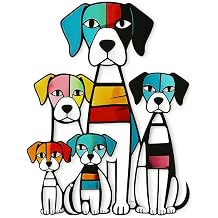 WQLLWFC 10.6 x 15.7 inches Dog Metal Art Wall Decor Home Sculptures Decor