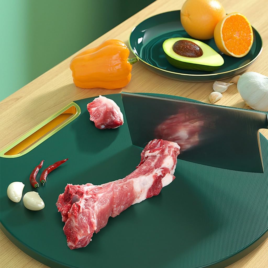 Alfombrilla flexible de plástico grande para tabla de cortar con mango de fácil agarre, ahorra espacio y diseño ergonómico para cocina (31 cm)