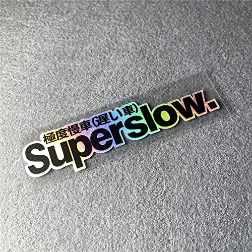 Image of Car Styling Sticker for Japanese Superslow Snail Creative Words Auto Oil Tank Window Body Vinyl Computer Case Motocross Decals (M 10x2.5cm Laser 2PCS)