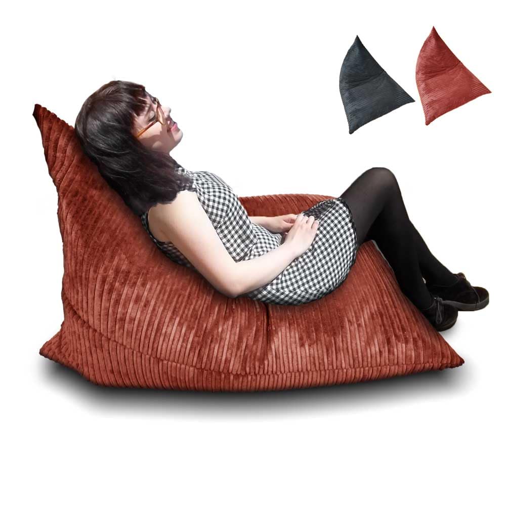 Bean Bag Beanbag Recliner, Jumbo Cord, Gaming Chair Seat Lazy Lounger Couch, for All Ages. Filling Included, Fire Retardant Covers & Filling. (Red, Large Easy (138 x 100 cm))