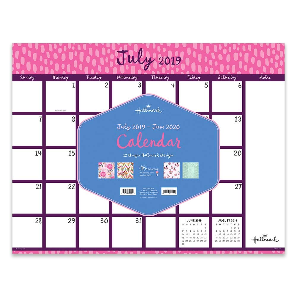 12 Pretty Hallmark Designs Large Desk Pad Monthly 2020 Calendar: July ...
