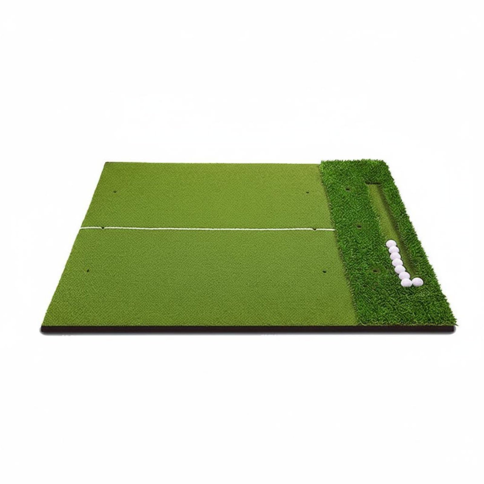 Gralara Alfombrilla de Entrenamiento de Golf Estera Colchón Tapete con Superficie Duradera y Estable Que No Se Deforma Base EVA Antideslizante y Sensación, 120 150cm, con Zona De Bolas