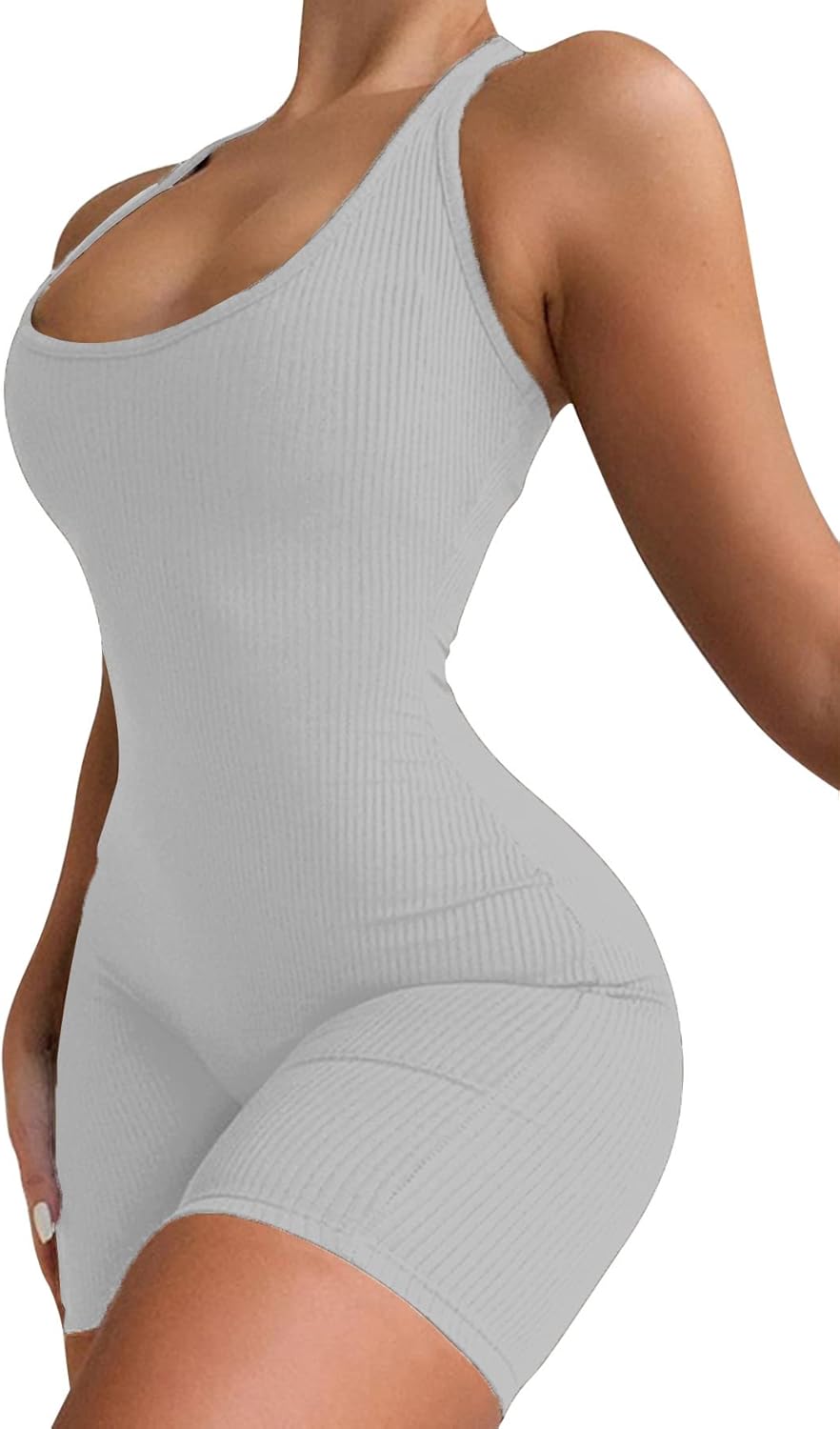 VUTRU Womens Sexy One Piece Tank Top Sleeveless Backless Bodycon Shorts Jumpsuits Bodysuit Catsuit Ribbed Sports Romper - Image 2