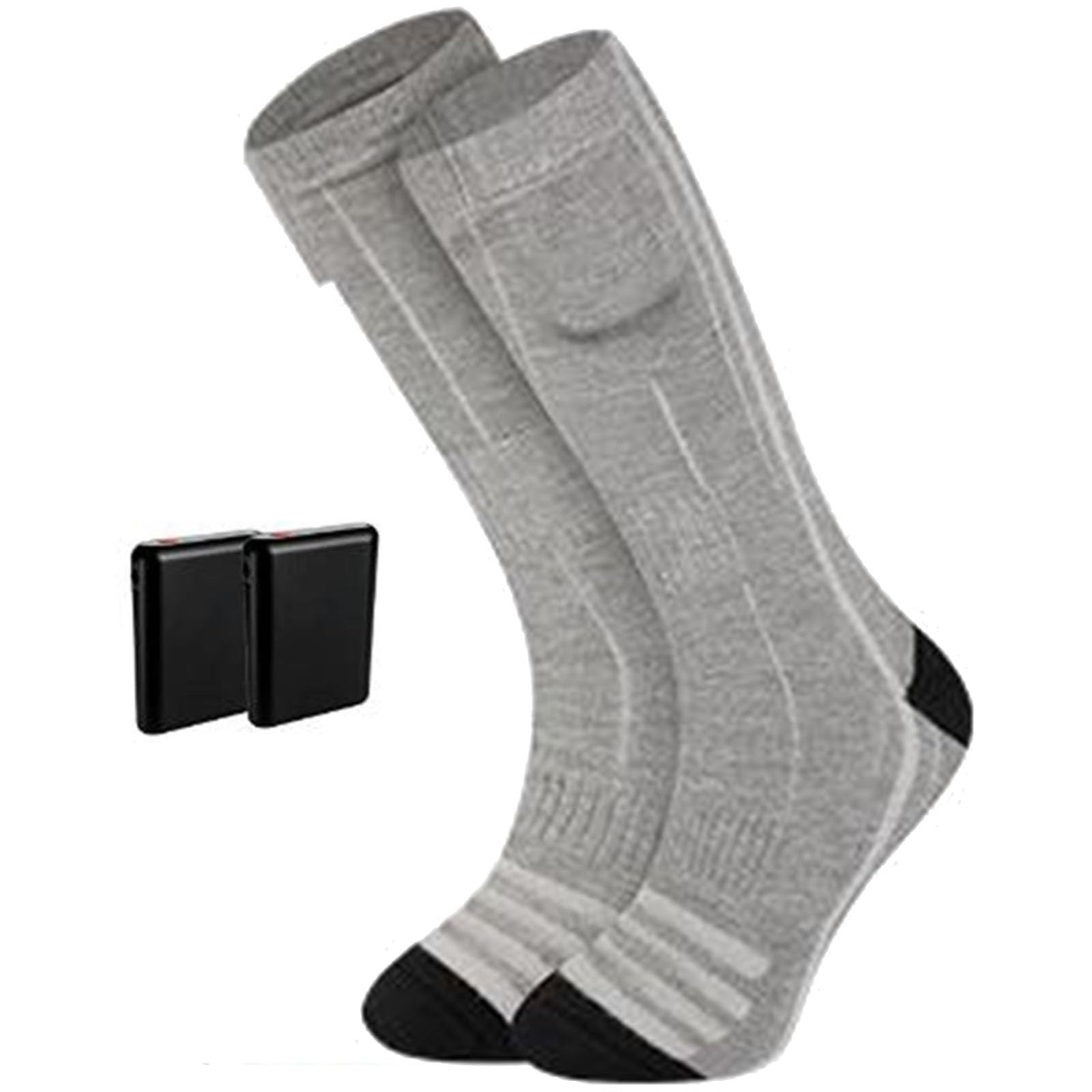 Calze Riscaldate a Batteria per Uomo e Donna, 2×4000mAh Calze Termiche Ricaricabili, 3 Livelli di Riscaldamento, per Sci, Inverno, Caccia, Campeggio