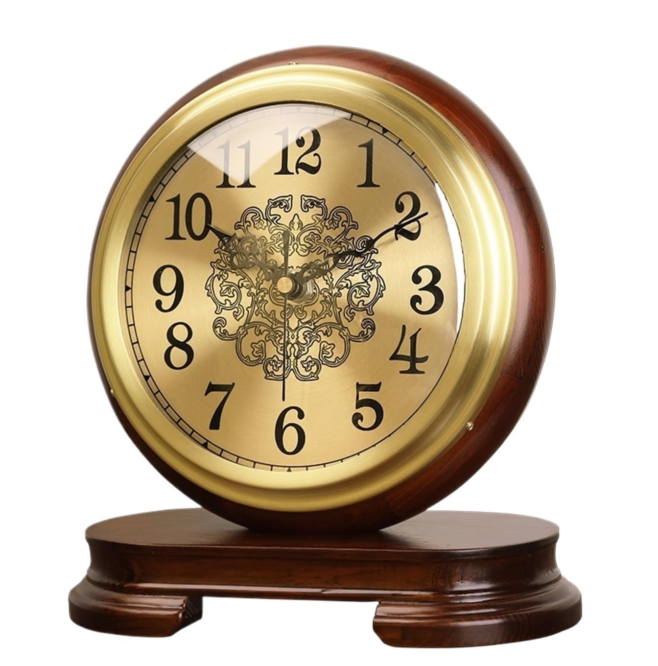 GFJHdfhE Mantel Clock | Classic Design Vintage Table Clock Battery Operated Rustic Home Décor For Fireplace Mantel Shelf Countertop Traditional Style