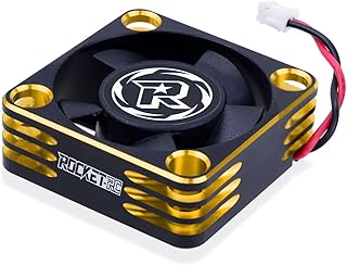 Rc Motor Cooling Fan 28000RPM Motor Heat Sink Surpass Hobby Turbo ESC A3 Cooling Fan for 1/10 1/8 RC Car (Gold&Black)