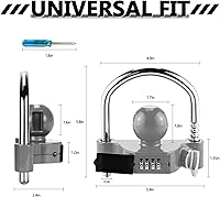 Vista 2 de Cenipar Cerradura de enganche de remolque universal con cerradura de combinación, acoplador de bola de remolque de acero resistente, se adapta a