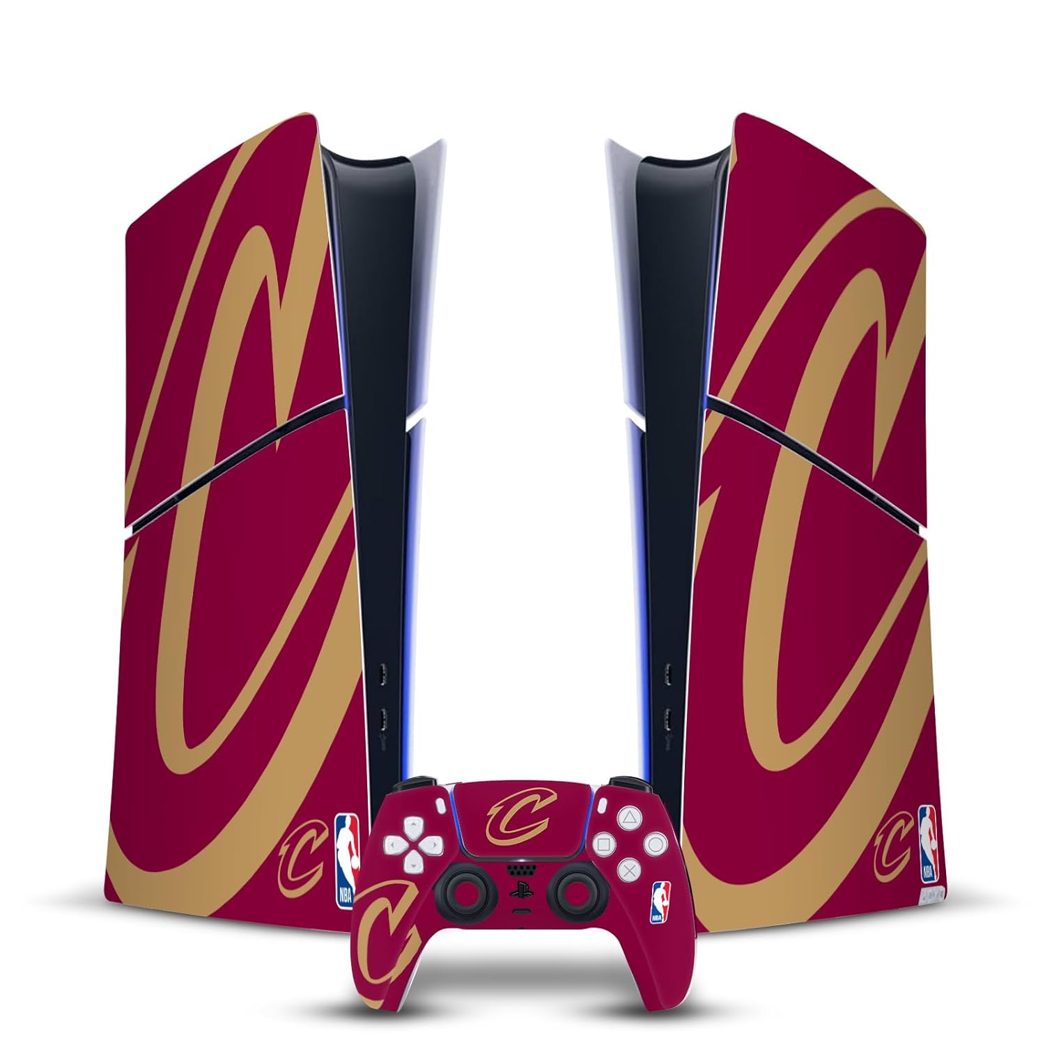 Head Case Designs Officially Licensed NBA Oversized Cleveland Cavaliers Logo Vinyl Sticker Gaming Skin Decal Compatible With Sony PlayStation 5 PS5 Slim Digital Edition Console & DualSense Controller