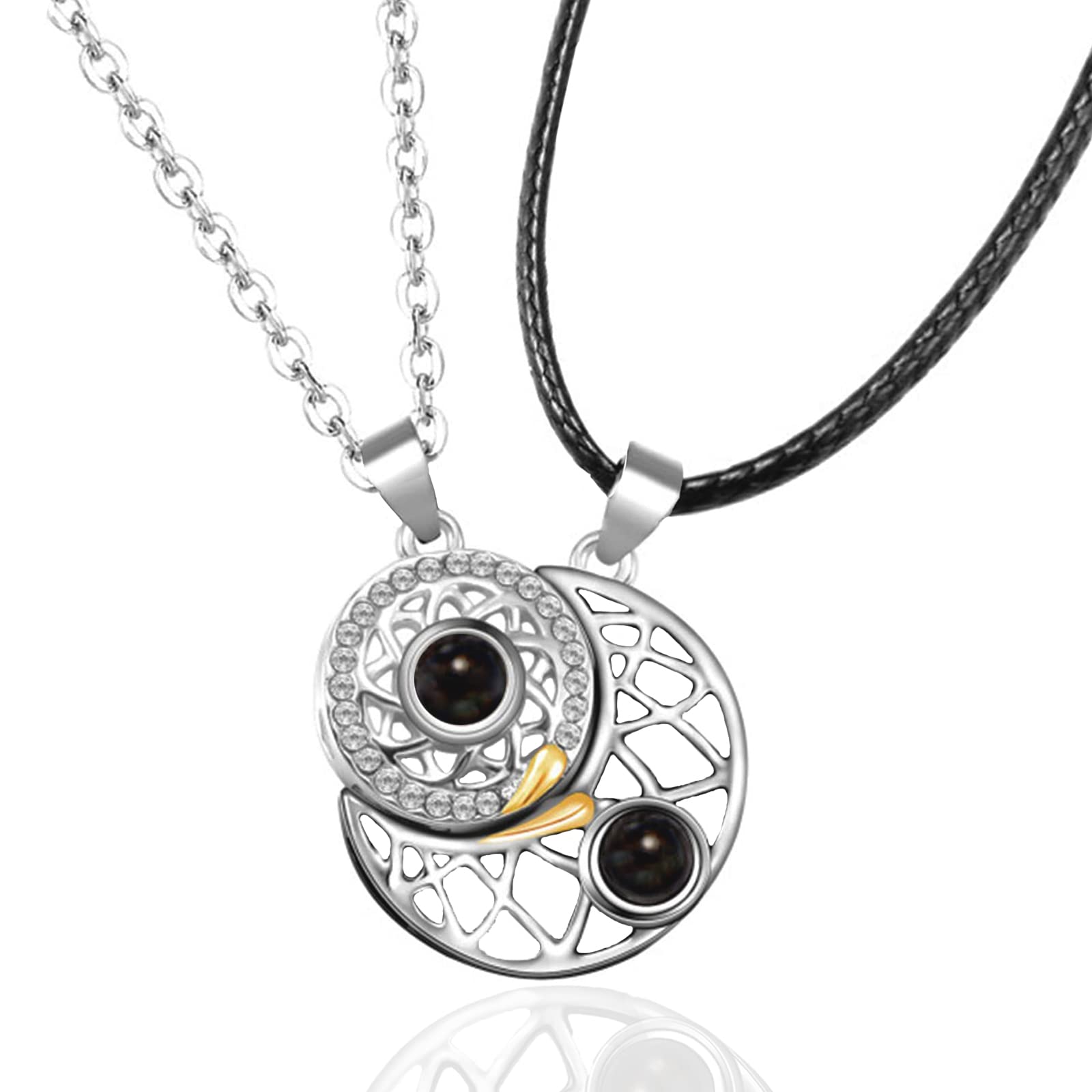 HOHOTANG Magnetic Couple Necklace For Him And Her, Sun Moon Friendship Necklaces For Couples Best Friends, I Love You 100 Languages Matching Heart Necklace 2 Pcs - Womens (B09SXTJXNS) Amazon Price History, Amazon Price Tracker