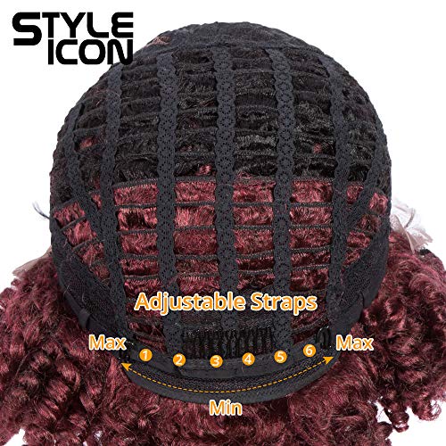 Style Icon 12" Afro Wigs Short Curly Wigs For Black Women Lace Front Side Part Synthetic Wigs Ombre Blonde Wig (12 Inch, Ot530) #TOP6