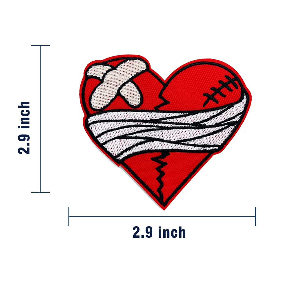 Obokata Embroidered Patch - Broken Heart With Bandage Design, Iron On Or Sew On