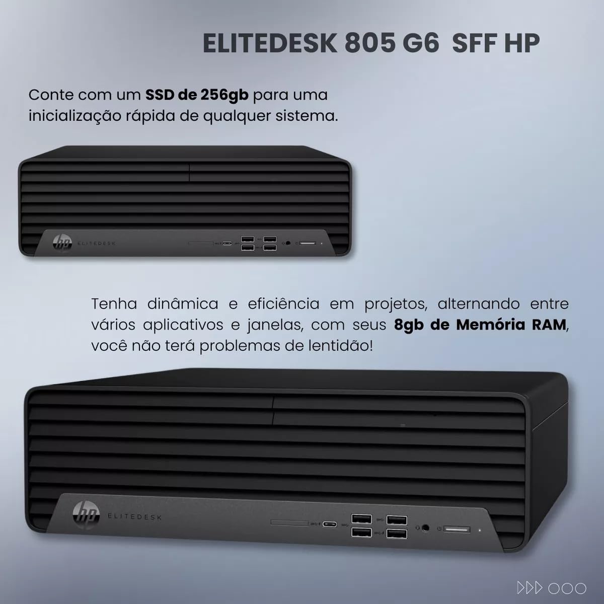 HP EliteDesk 805 G6 SFF AMD Ryzen 3 PRO 4350G 8GB RAM 256GB SSD